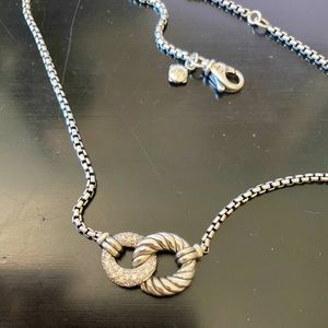 David Yurman Double Belmont Pendant w/ Diamonds